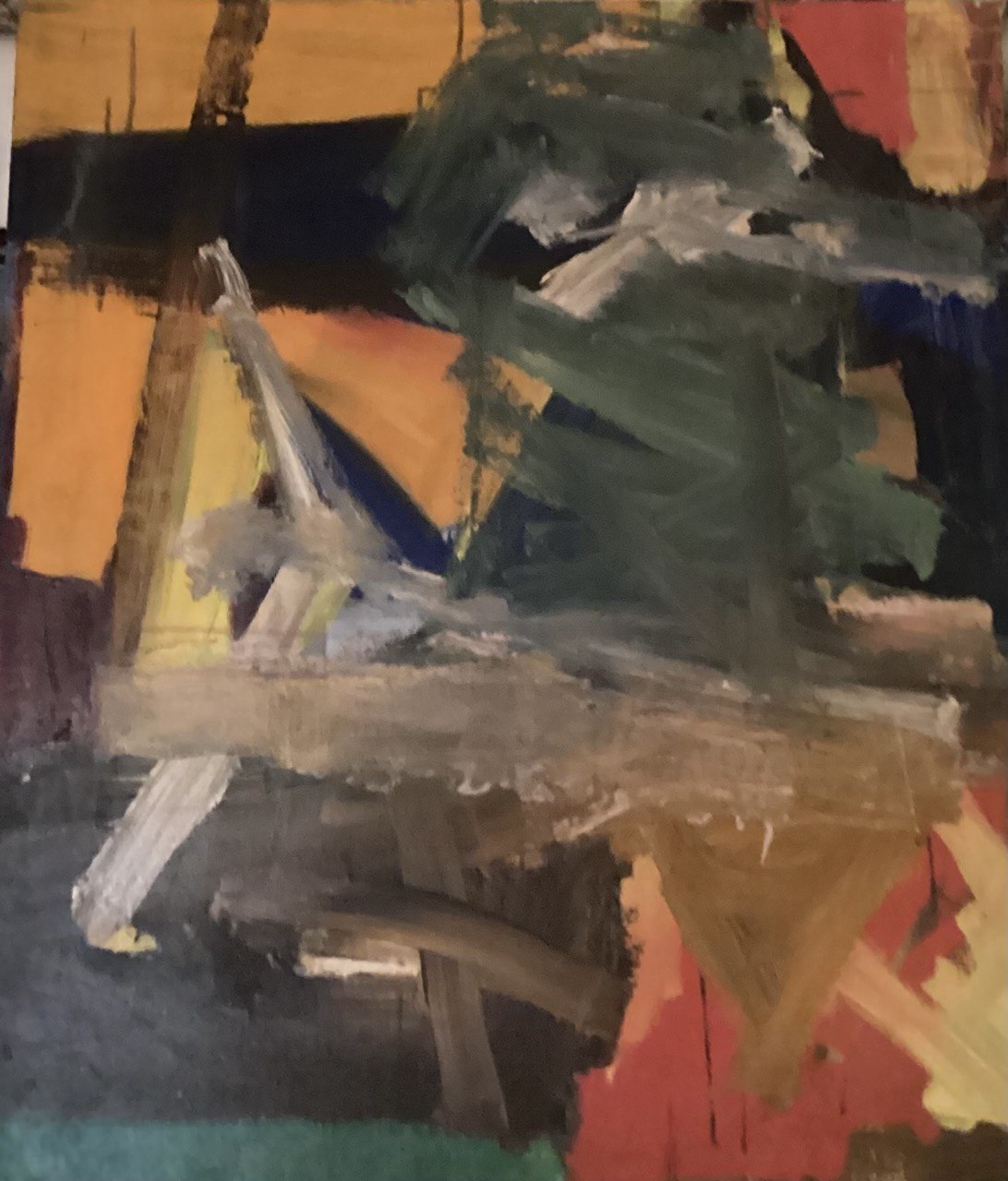 Abstract — 2001 — 32 × 36 in — Oil on cardboard
