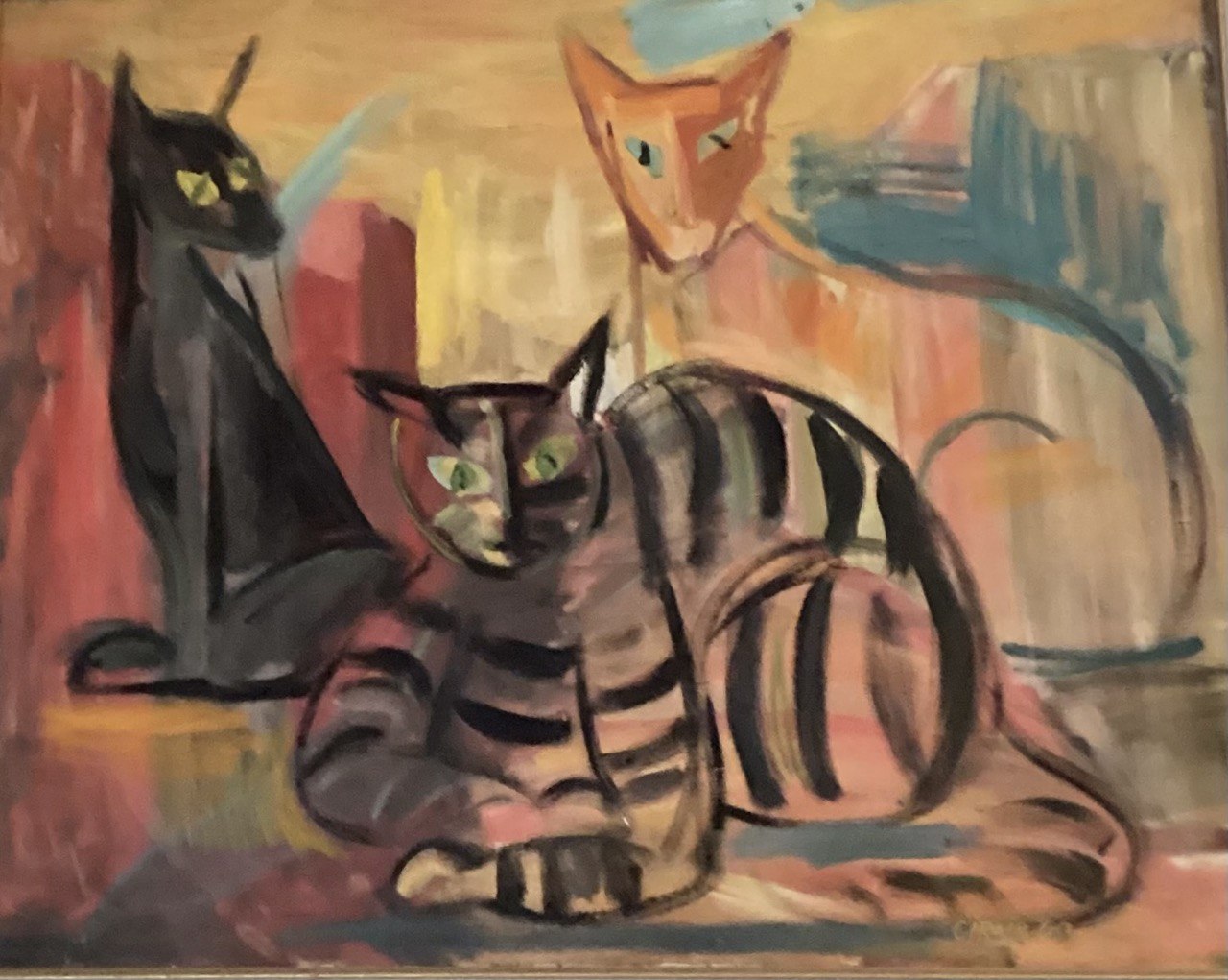 Cats — 1990 — 24 × 30 in — Oil on canvas