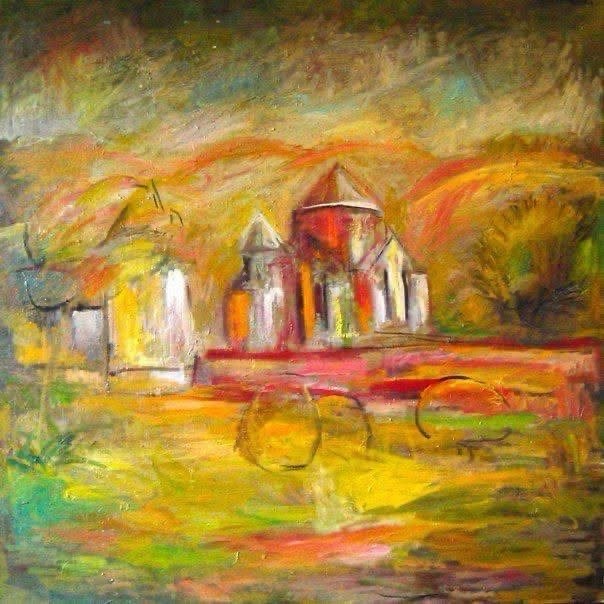 Armenian Church — c. 1996 — 36 × 36 in — Oil on canvas