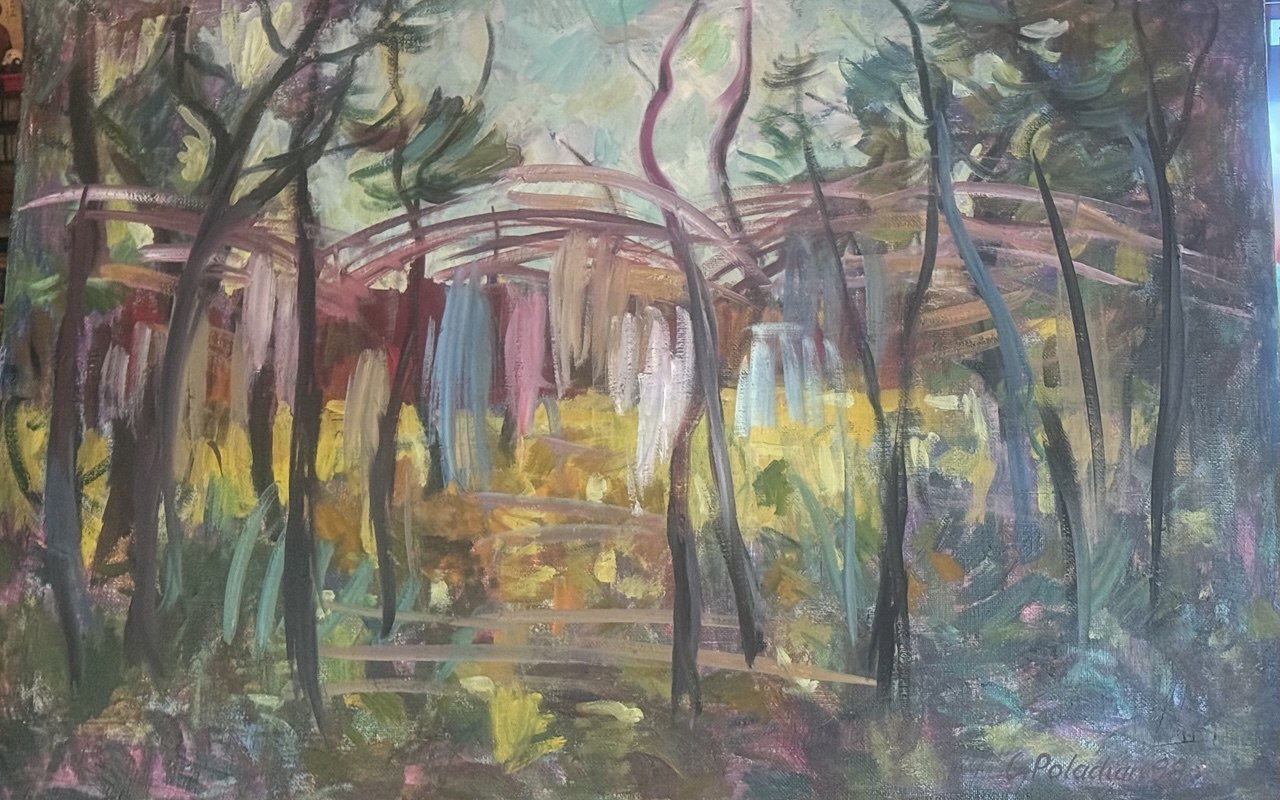 Old Bridge — 1998 — 24 × 36 in — Oil on canvas