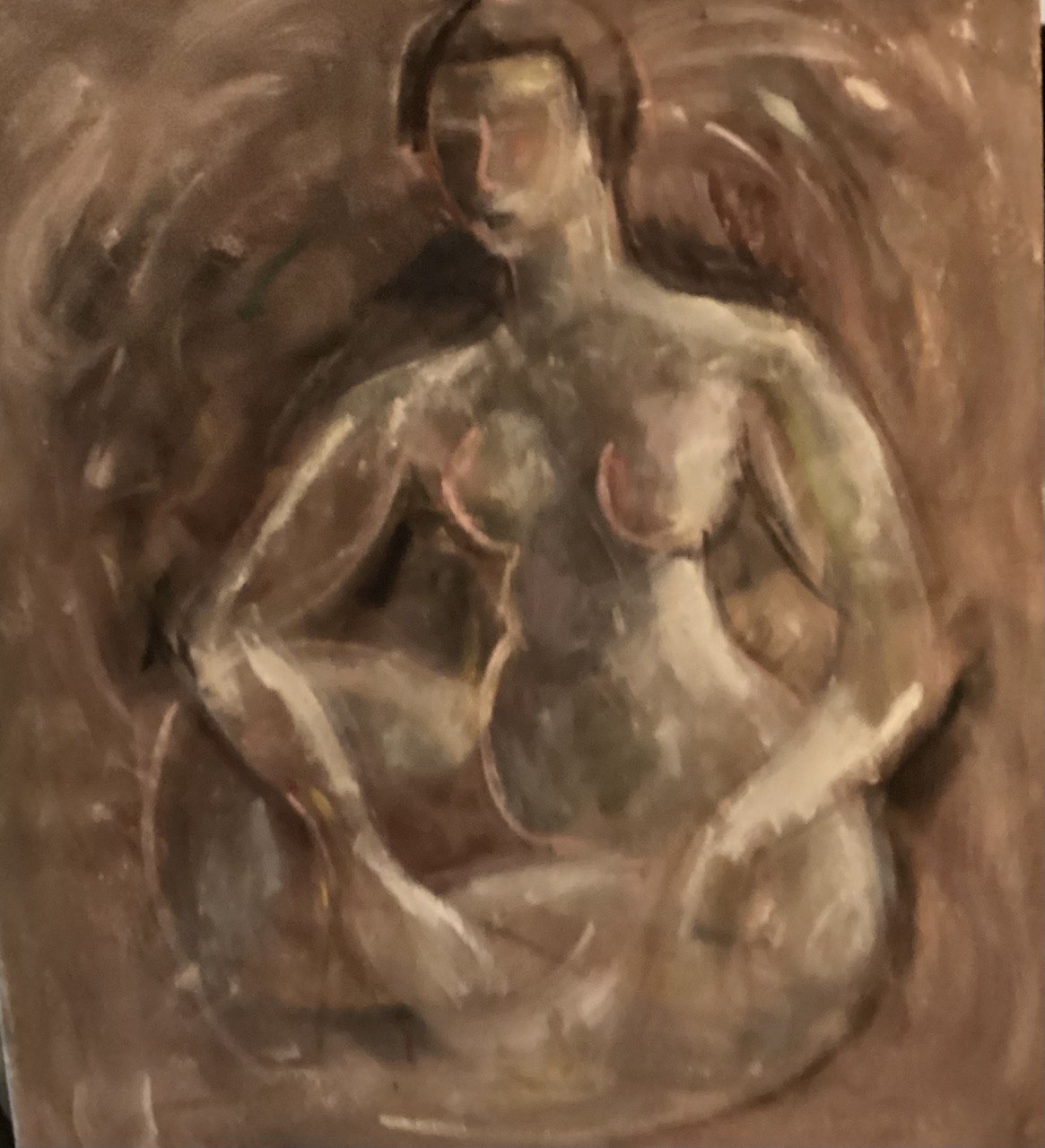Nude in Meditation — 28 × 31 in — Oil on canvas