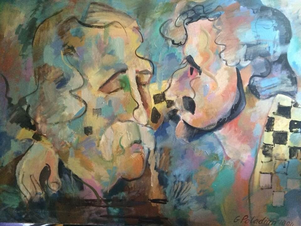 Self-Portrait with Artist Ivan Marchuk — Undated — 30 × 40 in — Oil on canvas